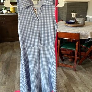 White and blue dress